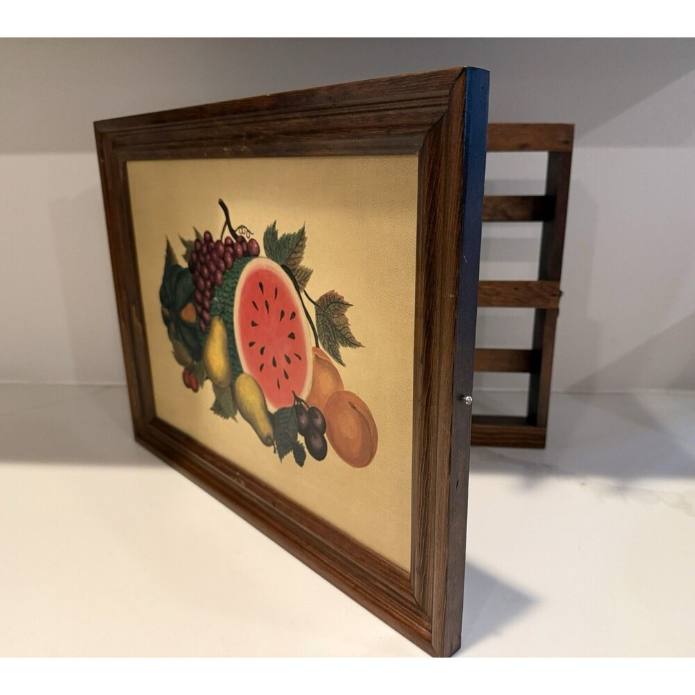 Vtg 60s Three Mountaineers Wooden Spice Rack Wall Cabinet MCM Rustic Kitchen